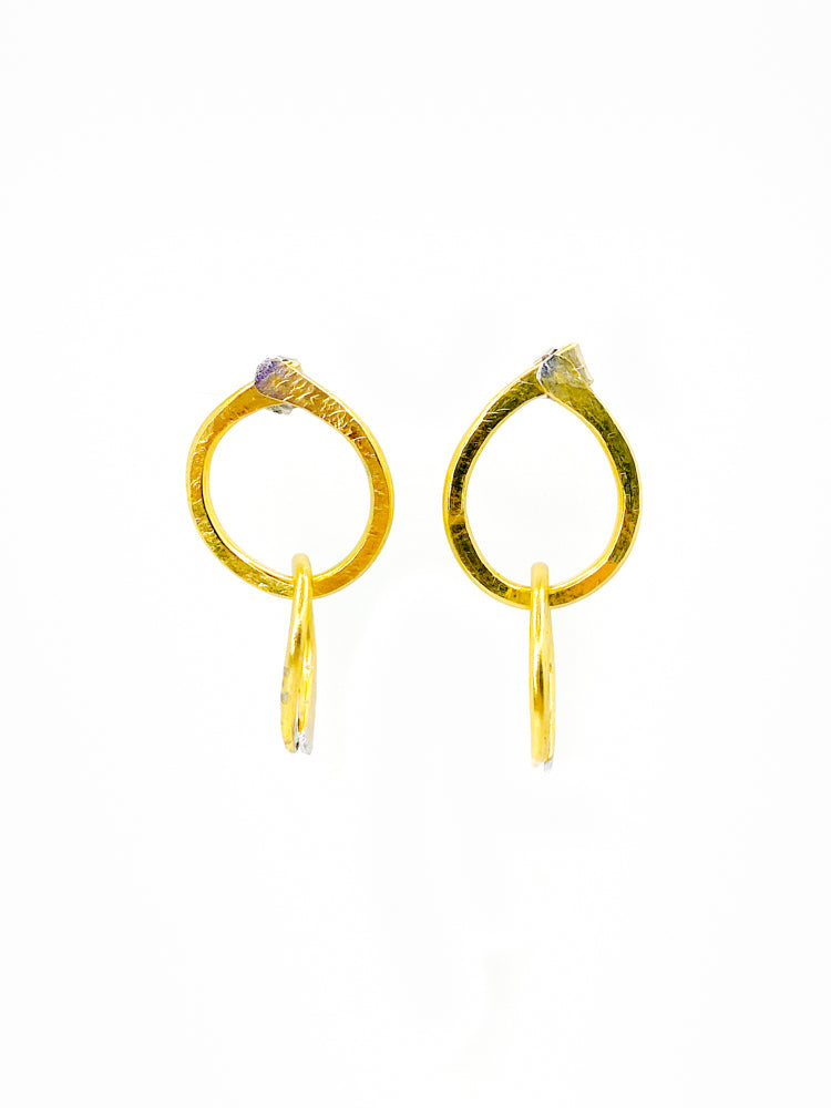 Double Hoop Earring Gold Detail
