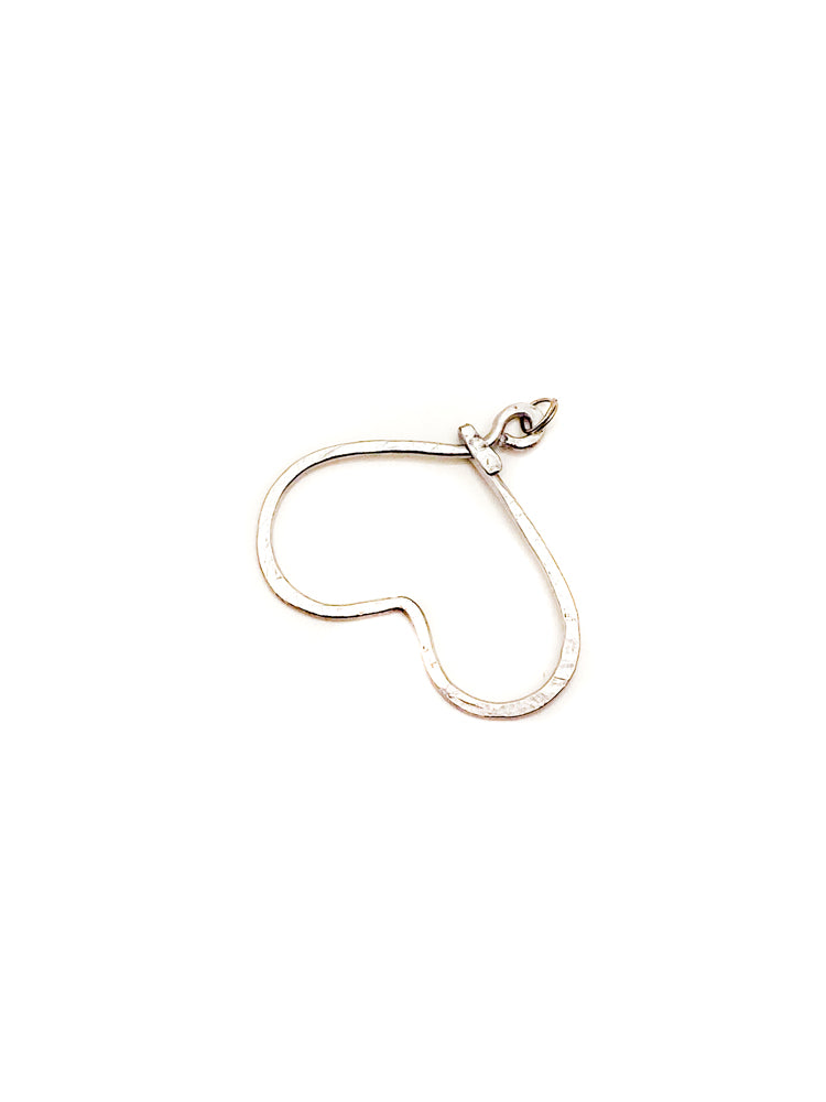 Heart Charm Large Silver 