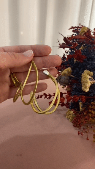 Heart Double Large Hoop Gold Gif 