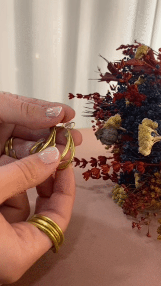 Heart double Medium Hoop Gold Gif 